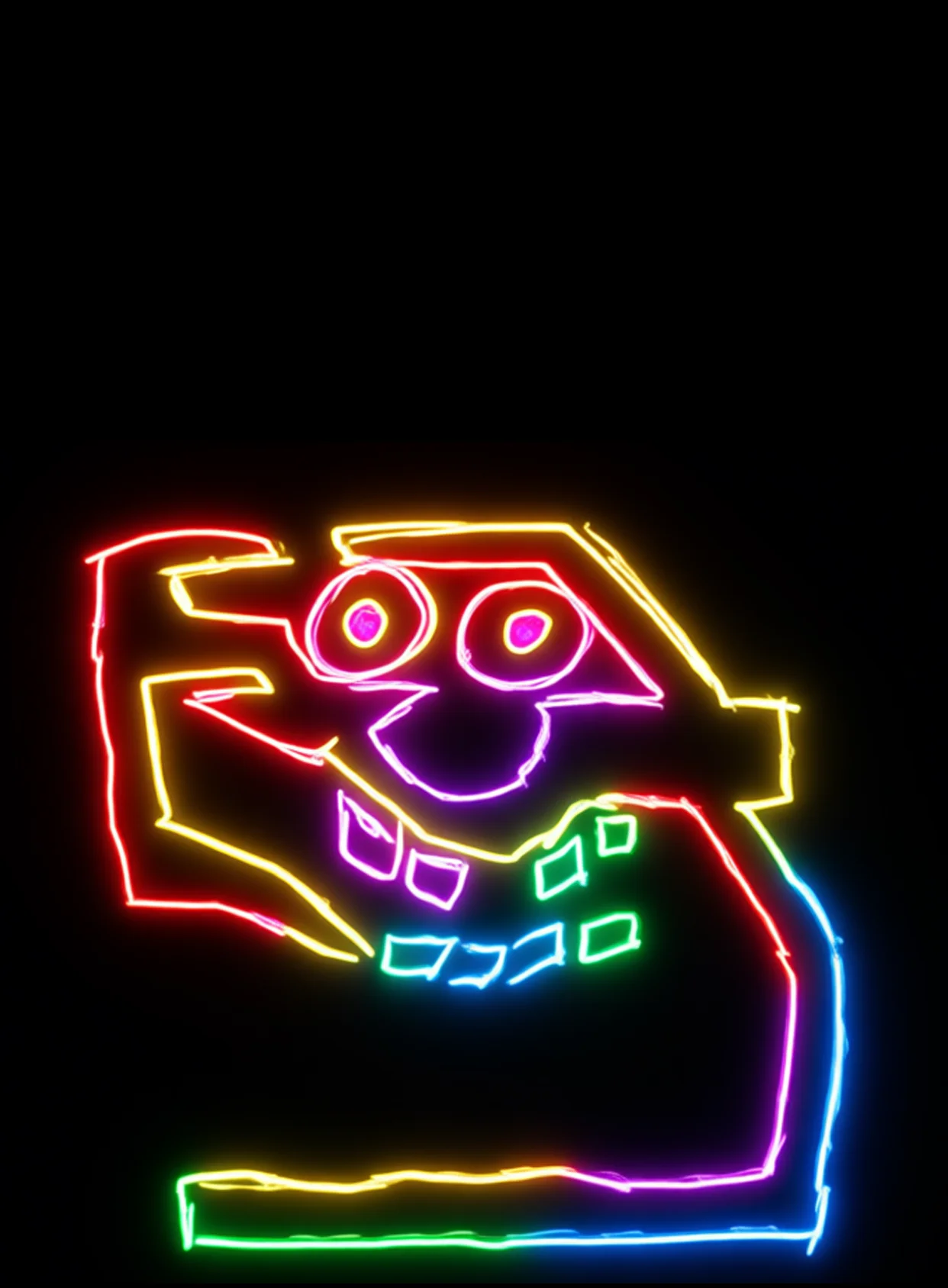 Alegria Desbordada Neon Arcoiris Fondo Negro Gratis 1763482253 - Euforia Alegria Jubilo - Estados Positivos Alta Energia | Neon Emotion Gallery
