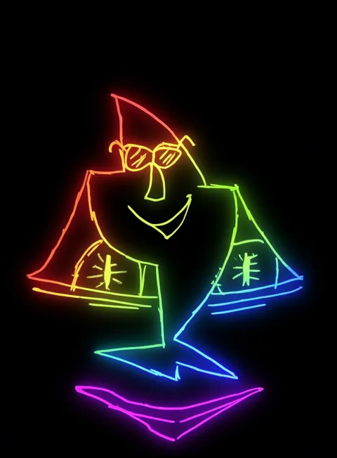 Feliz Exultante Neon Arcoiris Fondo Negro Gratis 1762185545 - Euforia Alegria Jubilo - Estados Positivos Alta Energia | Neon Emotion Gallery