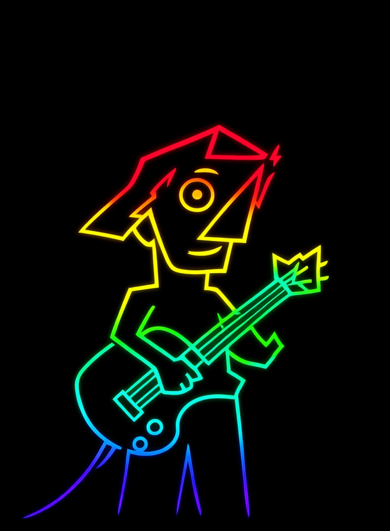 Tocando Guitarra Neon Arcoiris Fondo Negro Gratis 1756930898 - Motivacion Impulso Exito - Estados Positivos Alta Energia | Neon Emotion Gallery