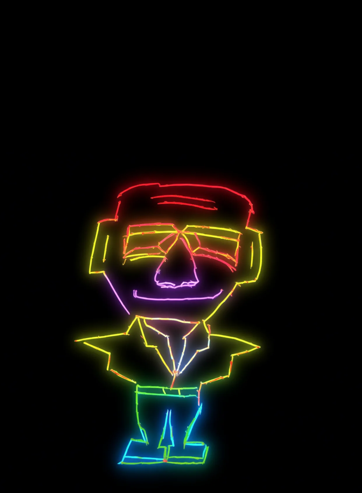 Bailo Feliz Neon Arcoiris Fondo Negro Gratis 1762982609 - Poder Empoderamiento Fuerza - Estados Positivos Alta Energia | Neon Emotion Gallery