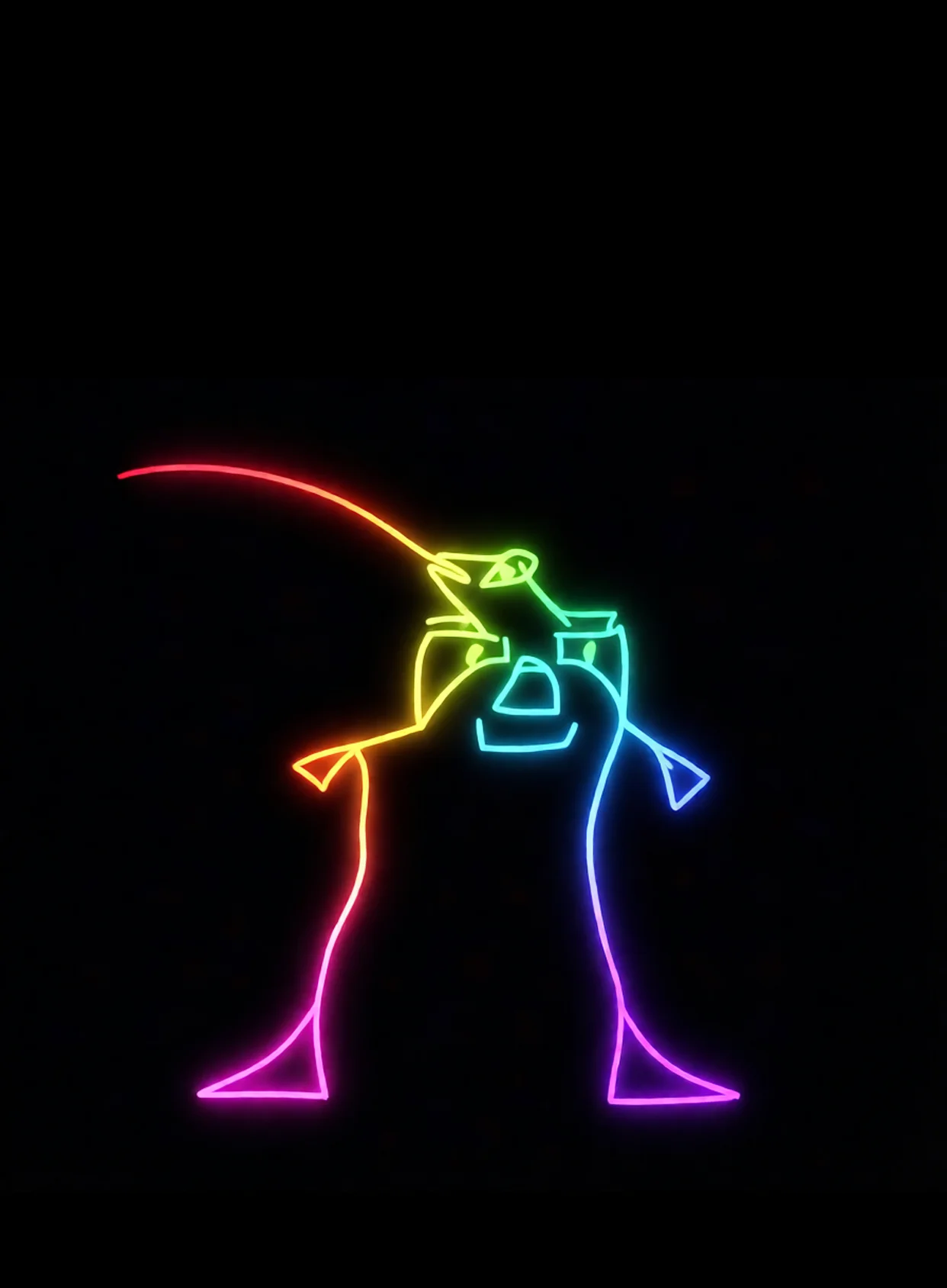 Completo Satisfecho Neon Arcoiris Fondo Negro Gratis 1767718002 - Paz Calma Serenidad - Estados Positivos Baja Energia | Neon Emotion Gallery