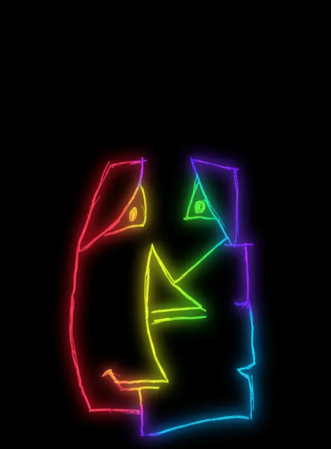 Observador Dios Neon Arcoiris Fondo Negro Gratis 1761208719 - Asombro Curiosidad Misterio - Estados Introspeccion Profunda | Neon Emotion Gallery