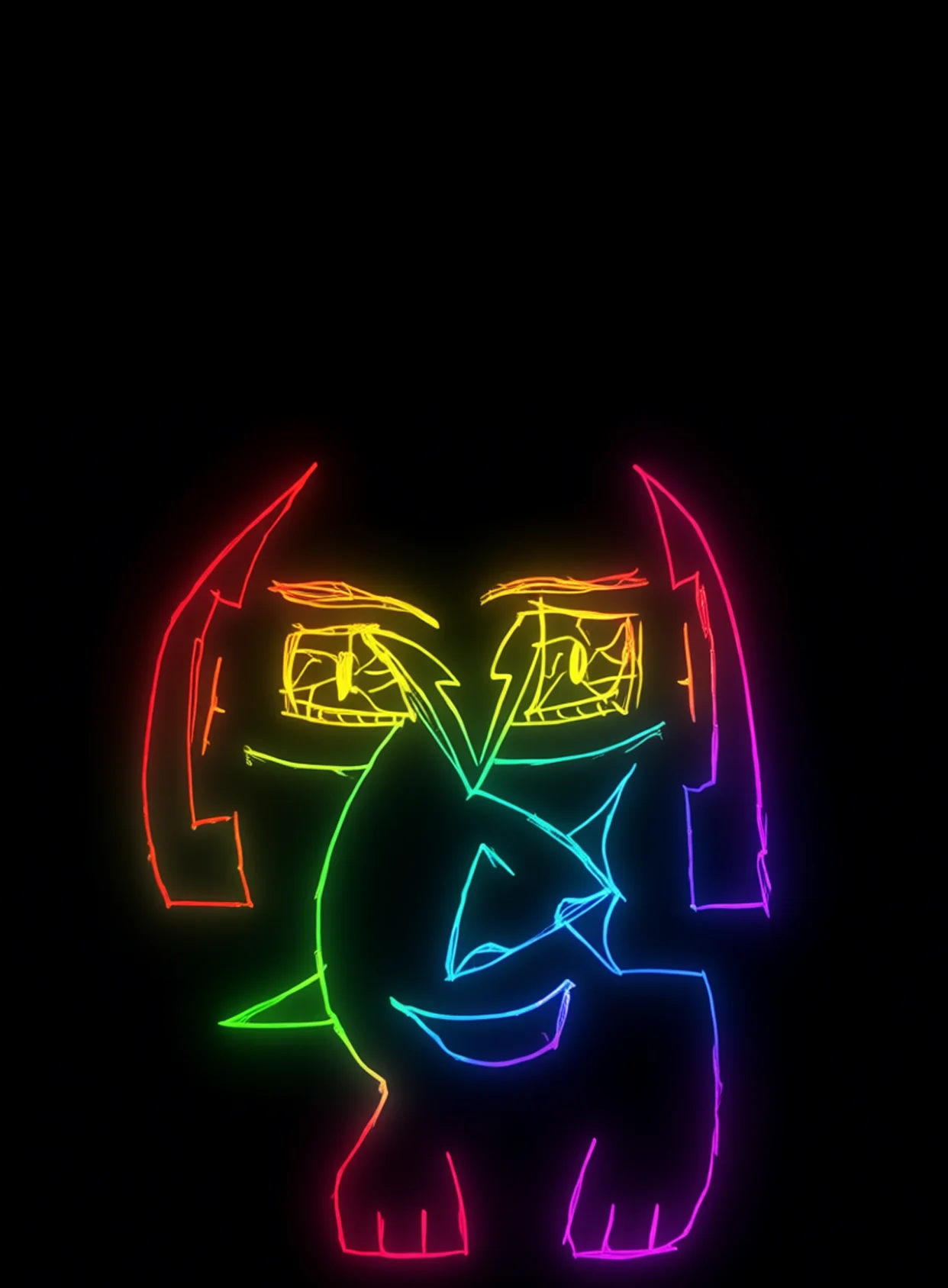 Eidolon Observador Neon Arcoiris Fondo Negro Gratis 1762981590 - Introspeccion Reflexion Conciencia - Estados Introspeccion Profunda | Neon Emotion Gallery