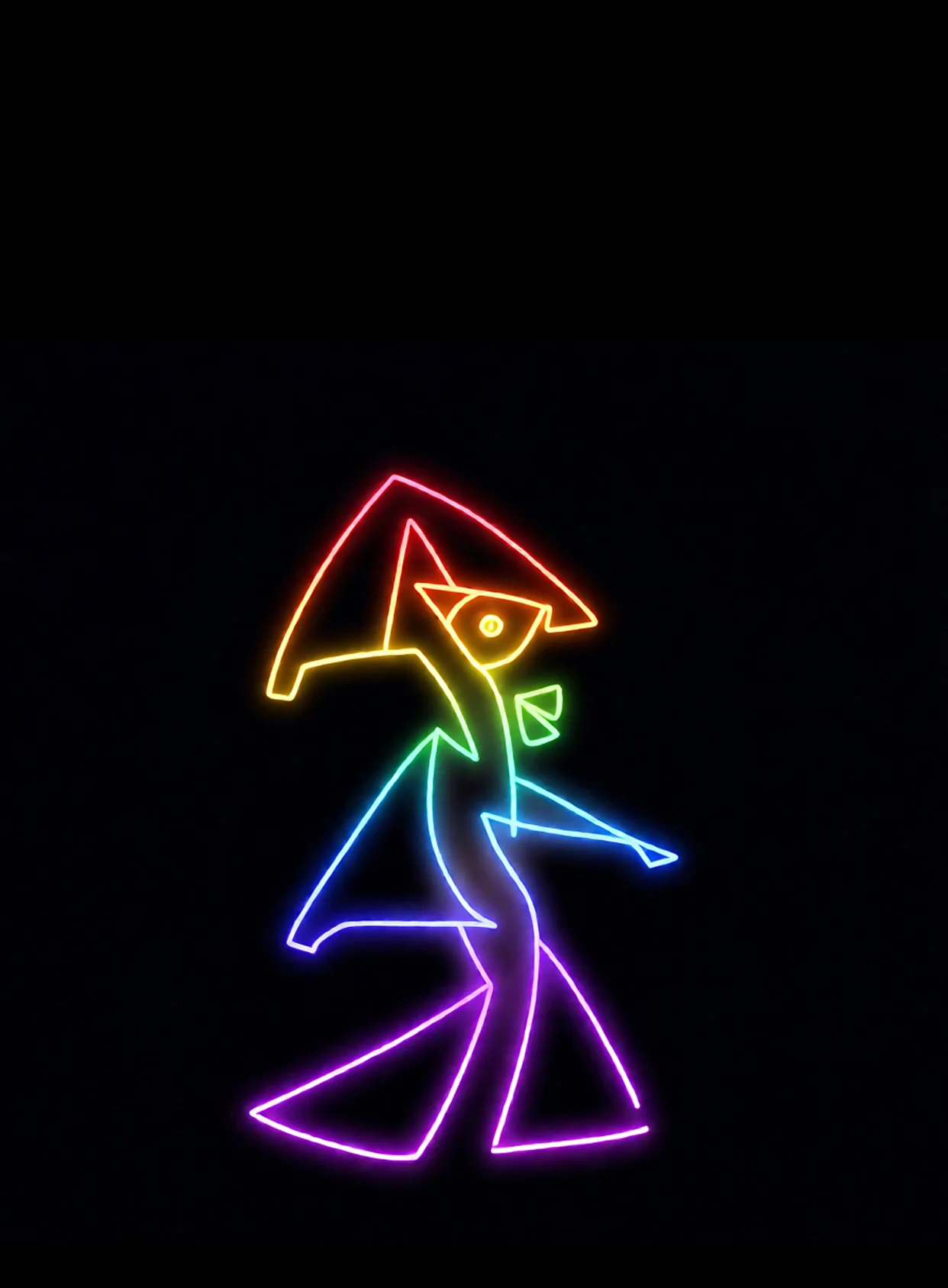 Camino Solo Neon Arcoiris Fondo Negro Gratis 1767213440 - Soledad Vacio Silencio - Estados Introspeccion Profunda | Neon Emotion Gallery