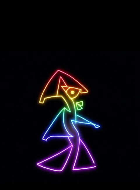Camino Solo Neon Arcoiris Fondo Negro Gratis 1767213440 - Soledad Vacio Silencio - Estados Introspeccion Profunda | Neon Emotion Gallery