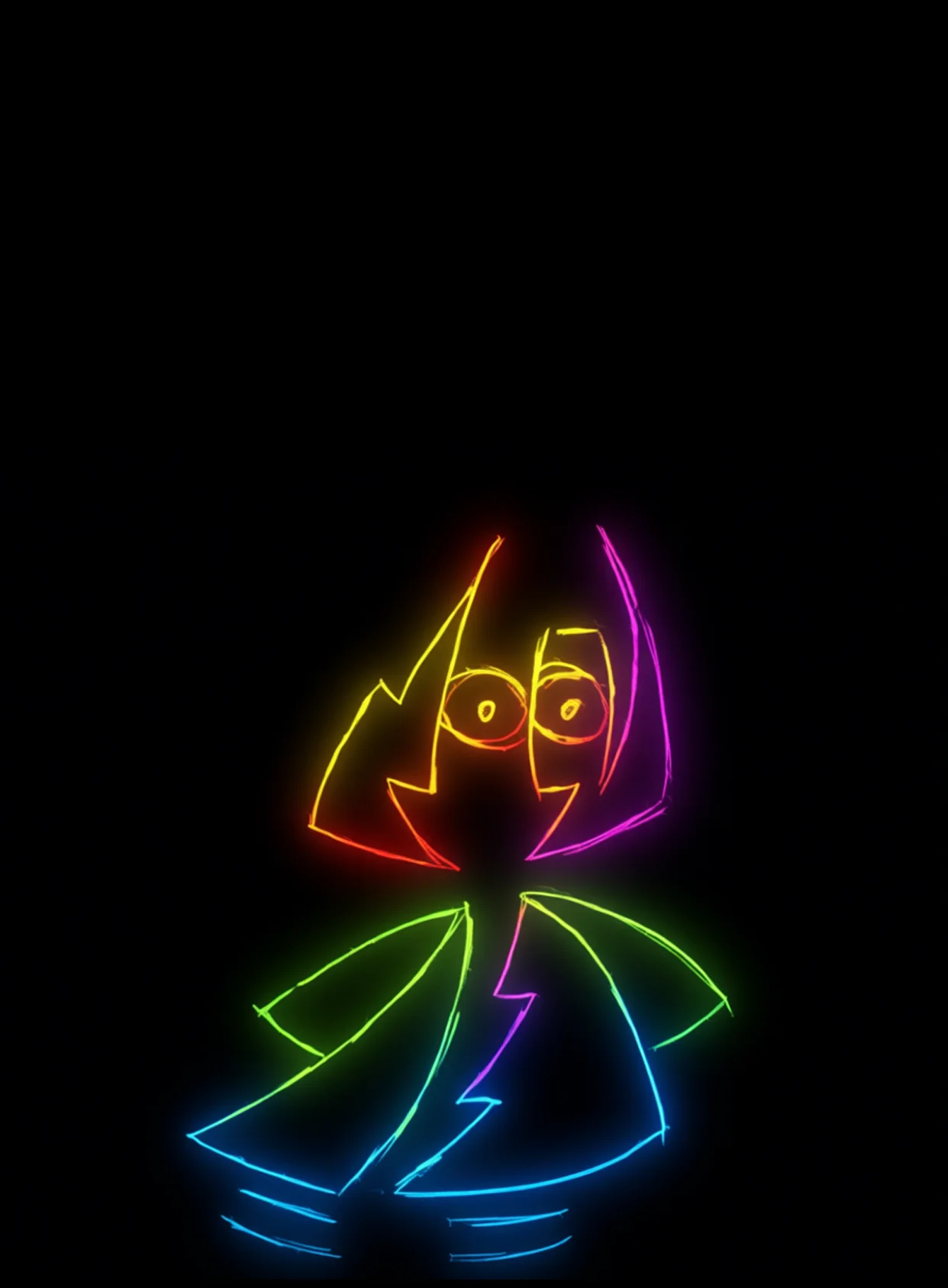 Fantasma Neon Arcoiris Fondo Negro Gratis 1762982587 - Soledad Vacio Silencio - Estados Introspeccion Profunda | Neon Emotion Gallery