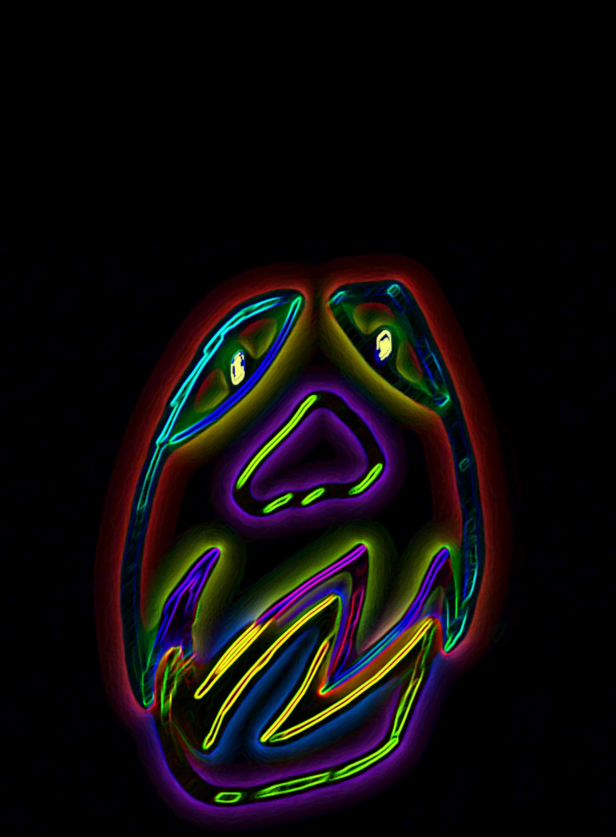 Silencio Espiritu Neon Arcoiris Fondo Negro Gratis 1763482410 - Soledad Vacio Silencio - Estados Introspeccion Profunda | Neon Emotion Gallery