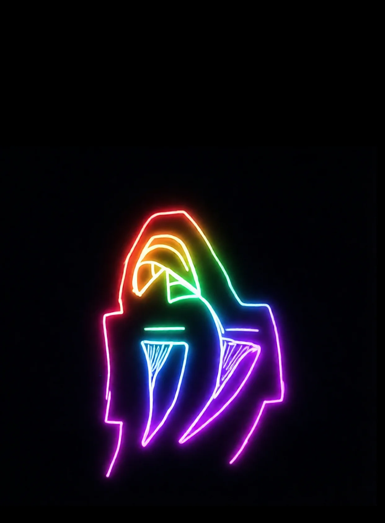 Angustia Opresion Pechoneon Arcoiris Fondo Negro Gratis 1767440861 - Ansiedad Inquietud Agobio - Estados Intensos Conflictivos | Neon Emotion Gallery