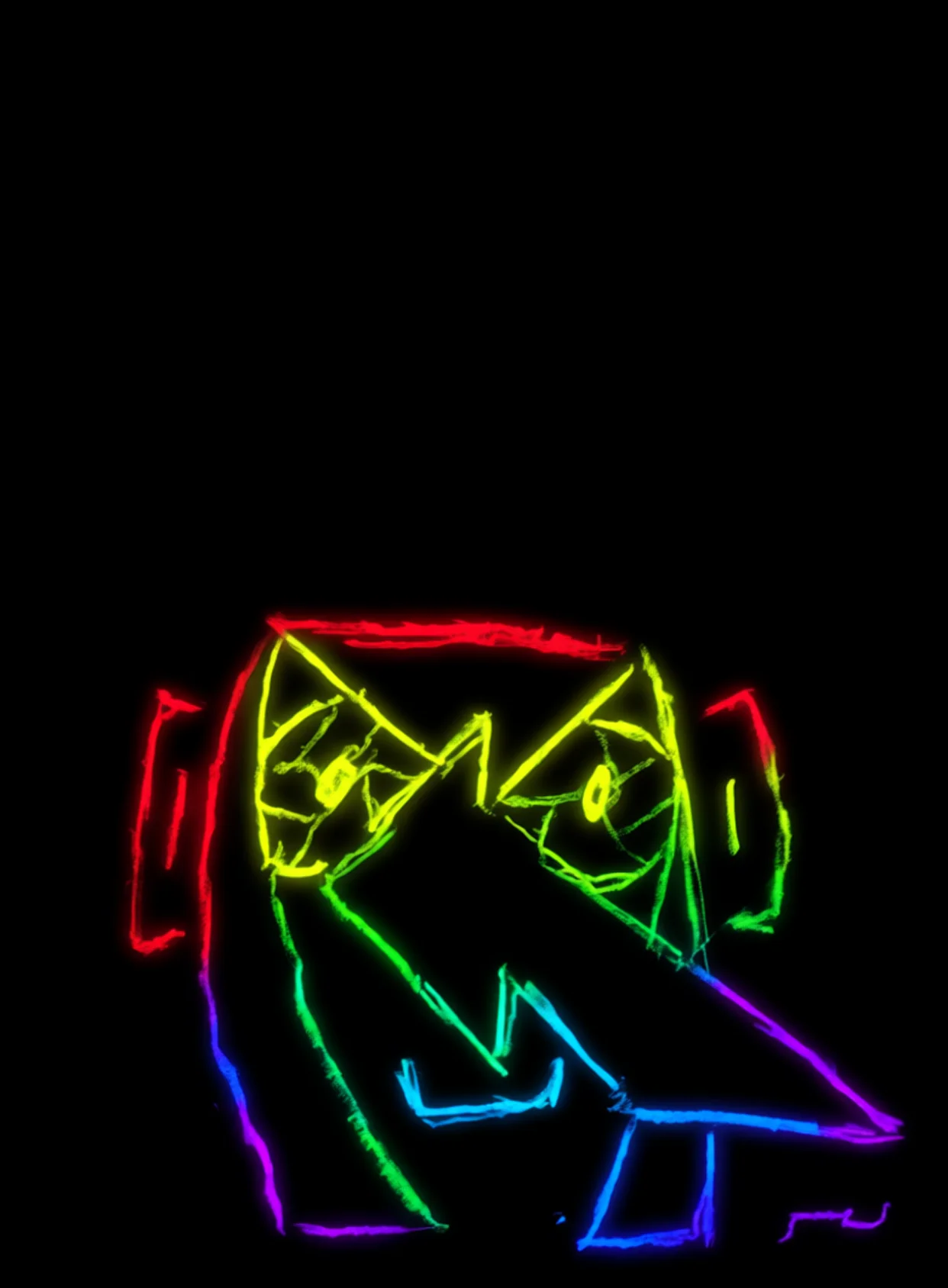 Nariz Turbulenta Neon Arcoiris Fondo Negro Gratis 1758629211 - Caos Confusion Turbulencia - Estados Intensos Conflictivos | Neon Emotion Gallery