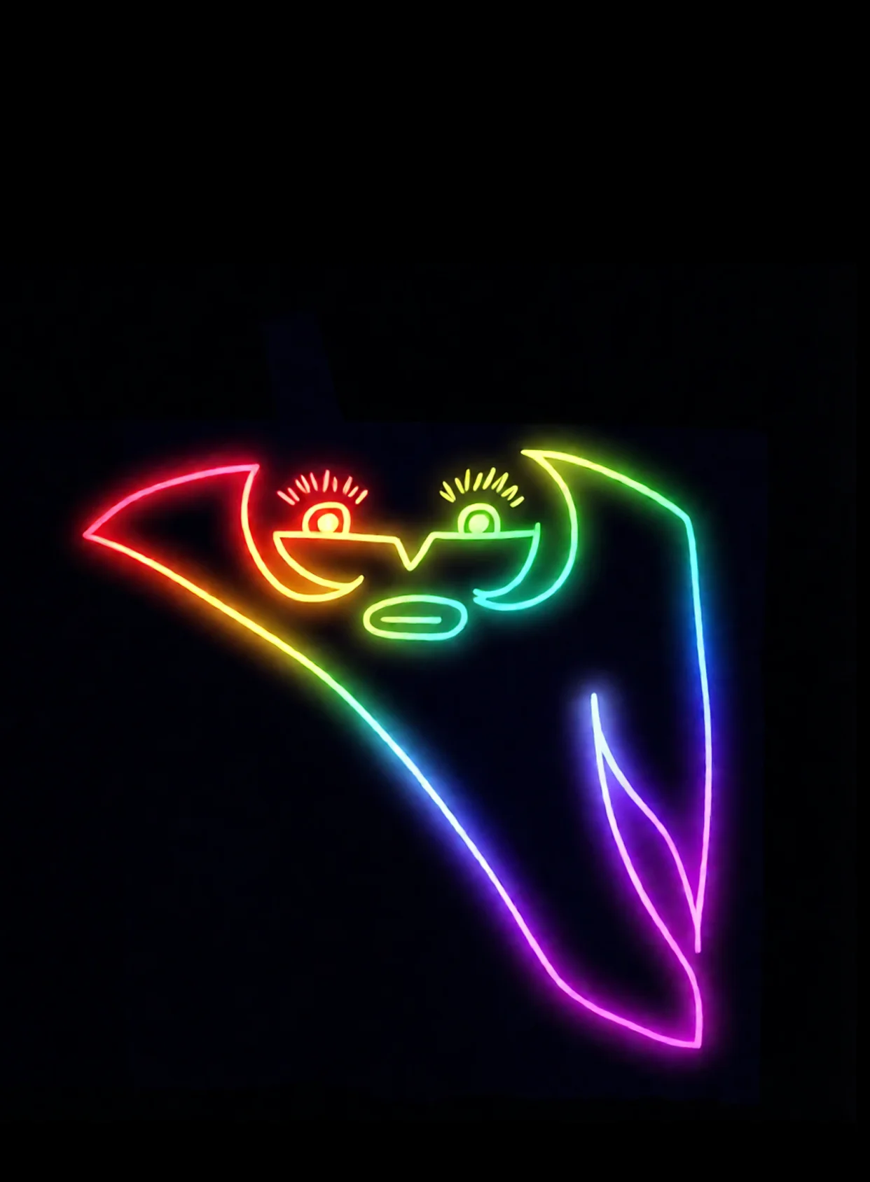 Espiritu Libre Neon Arcoiris Fondo Negro Gratis 1767214135 - Energia Pura Flujo Cosmico - Estados Abstractos Puros | Neon Emotion Gallery
