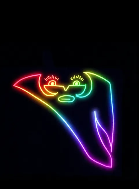 Espiritu Libre Neon Arcoiris Fondo Negro Gratis 1767214135 - Energia Pura Flujo Cosmico - Estados Abstractos Puros | Neon Emotion Gallery
