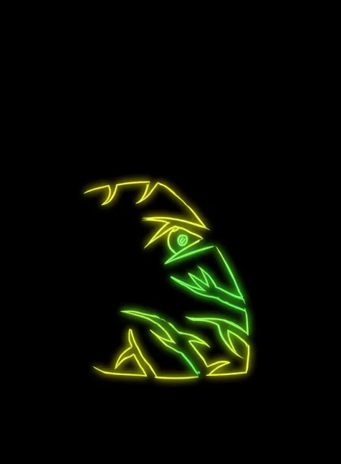 Rostro Cosmico Neon Verde Amarillo Fondo Negro Gratis 1769962883 - Energia Pura Flujo Cosmico - Estados Abstractos Puros | Neon Emotion Gallery