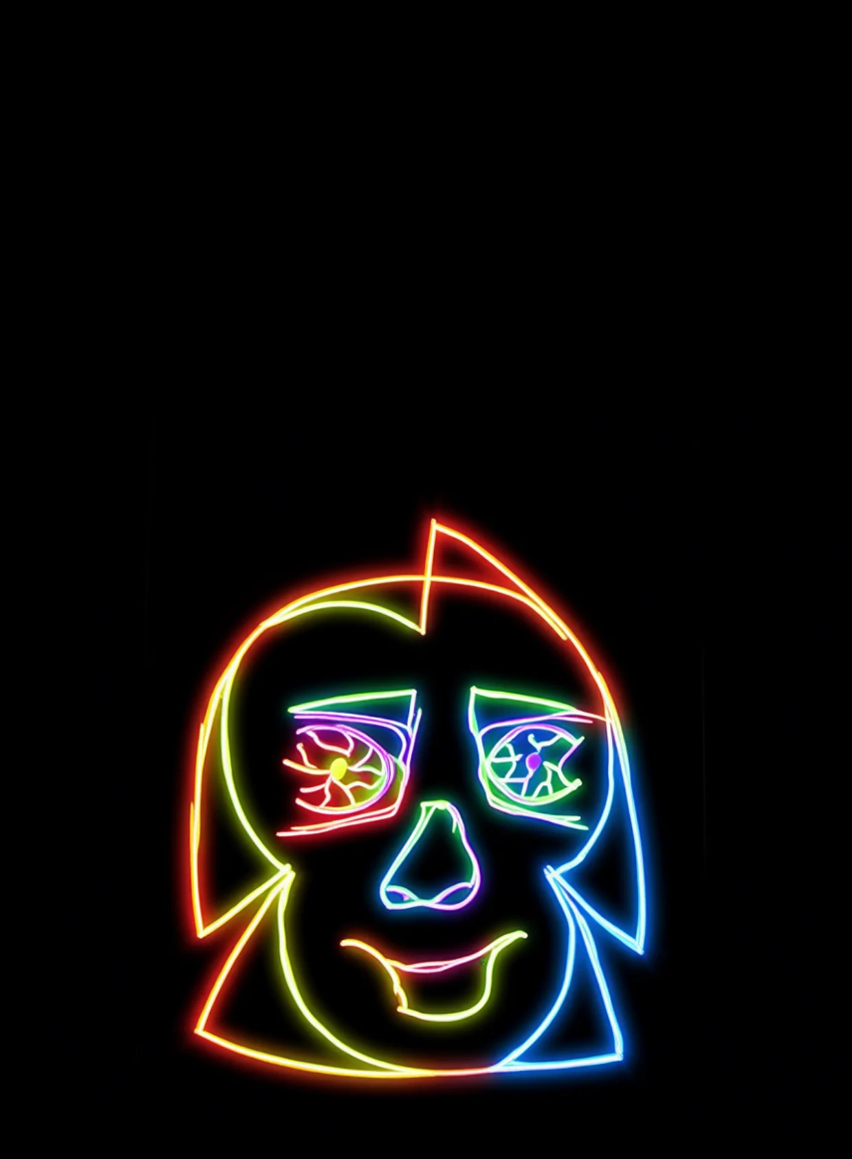 Ciberadiccion Neon Arcoiris Fondo Negro Gratis 1763484697 - Fusion Digital Biologica - Estados Abstractos Puros | Neon Emotion Gallery