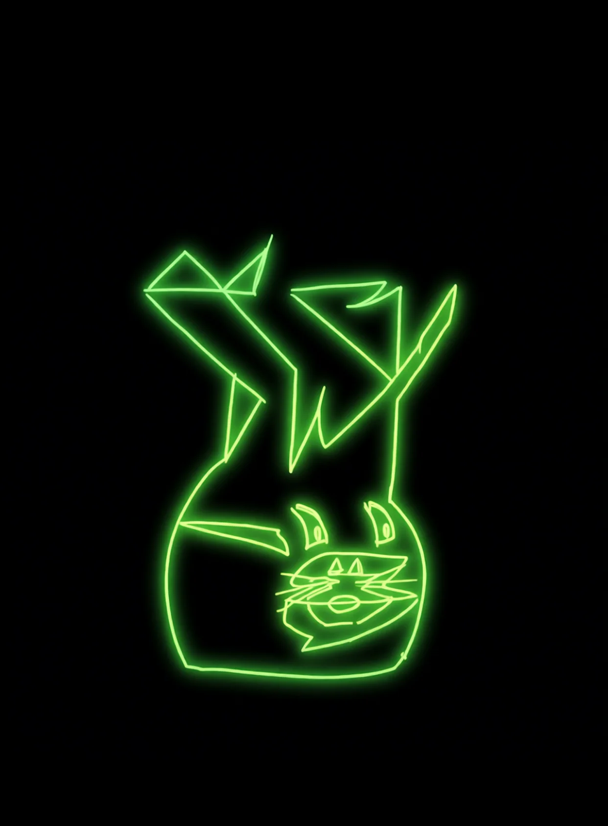 Conejo Neon Verde Fondo Negro Gratis 1770214622 - Geometria Psiquica Formas - Estados Abstractos Puros | Neon Emotion Gallery