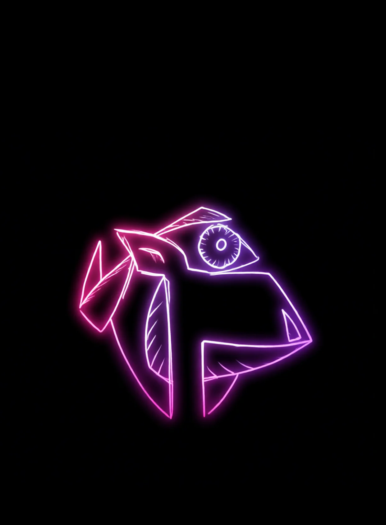 Pez Neon Violeta Fondo Negro Gratis 1769963470 - Geometria Psiquica Formas - Estados Abstractos Puros | Neon Emotion Gallery