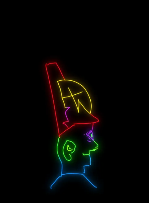 Icono Memoria Neon Arcoiris Fondo Negro Gratis 1762982223 - Simbolos Arquetipos Universales - Estados Abstractos Puros | Neon Emotion Gallery